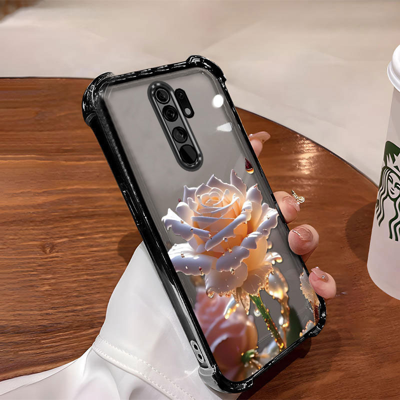 [Có Phim Ống Kính] Ốp Lưng Cho oppo a5 2020 a9 2020 Ốp Điện Thoại Mới Nhất Mạ Điện Hoạt Hình Họa Tiết Hoa Hồng Chống Rơi Và Chống Sốc Điện Thoại Mềm