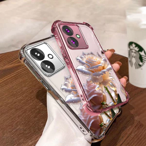 Ốp Lưng Cho oppo a79 5g Vỏ Điện Thoại Mới Nhất Mạ Điện Hoạt Hình Họa Tiết Hoa Hồng Chống Rơi Và Chống Sốc Điện Thoại Mềm