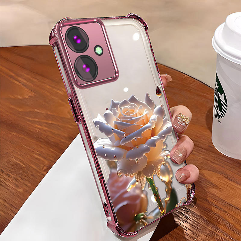 [Có Phim Ống Kính] Ốp Lưng Cho oppo a79 5g Vỏ Điện Thoại Mới Nhất Mạ Điện Hoạt Hình Họa Tiết Hoa Hồng Chống Rơi Và Chống Sốc Điện Thoại Mềm