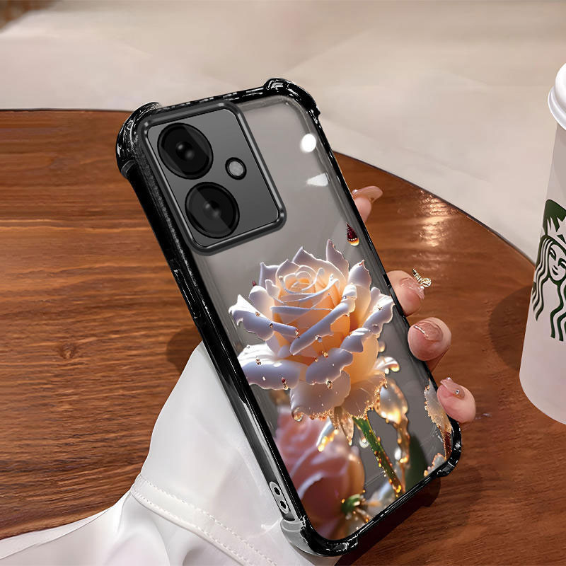 [Có Phim Ống Kính] Ốp Lưng Cho oppo a79 5g Vỏ Điện Thoại Mới Nhất Mạ Điện Hoạt Hình Họa Tiết Hoa Hồng Chống Rơi Và Chống Sốc Điện Thoại Mềm