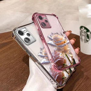 Ốp Lưng Cho realme c35 Vỏ Điện Thoại Mới Nhất Mạ Điện Hoạt Hình Họa Tiết Hoa Hồng Chống Rơi Và Chống Sốc Điện Thoại Mềm
