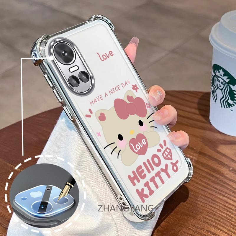 Ốp Lưng Cho OPPO RENO 10 5G RENO 10 Pro 5G Mạ Điện Silicon Hoạt Hình Dễ Thương Ốp Lưng Điện Thoại TPU Mềm Bốn Góc Túi Khí Chống Rơi