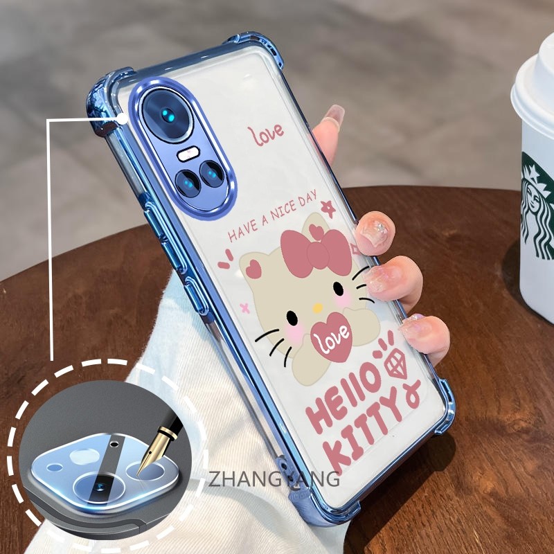 Ốp Lưng Cho OPPO RENO 10 5G RENO 10 Pro 5G Mạ Điện Silicon Hoạt Hình Dễ Thương Ốp Lưng Điện Thoại TPU Mềm Bốn Góc Túi Khí Chống Rơi