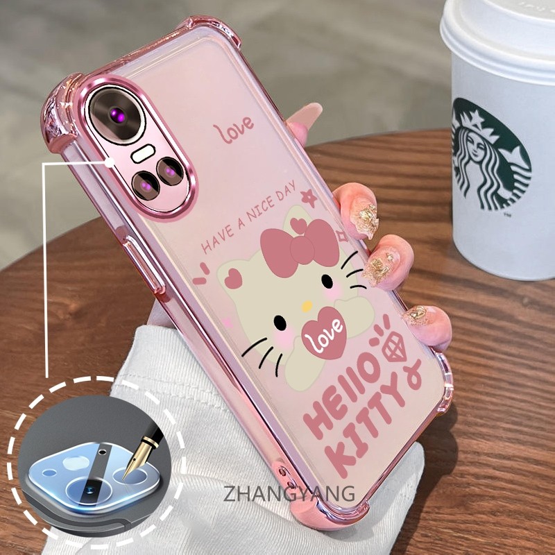 Ốp Lưng Cho OPPO RENO 10 5G RENO 10 Pro 5G Mạ Điện Silicon Hoạt Hình Dễ Thương Ốp Lưng Điện Thoại TPU Mềm Bốn Góc Túi Khí Chống Rơi