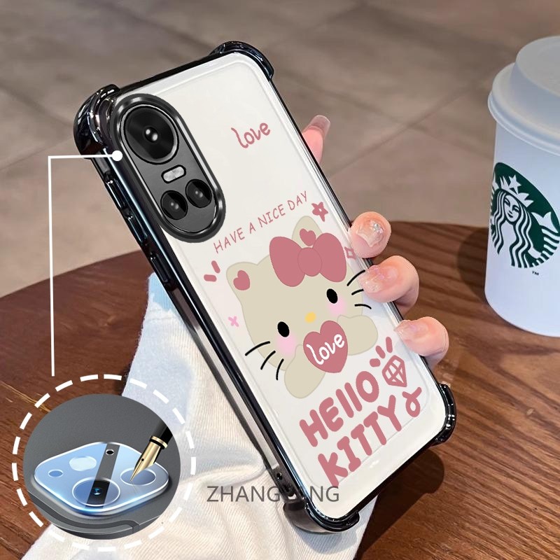 Ốp Lưng Cho OPPO RENO 10 5G RENO 10 Pro 5G Mạ Điện Silicon Hoạt Hình Dễ Thương Ốp Lưng Điện Thoại TPU Mềm Bốn Góc Túi Khí Chống Rơi