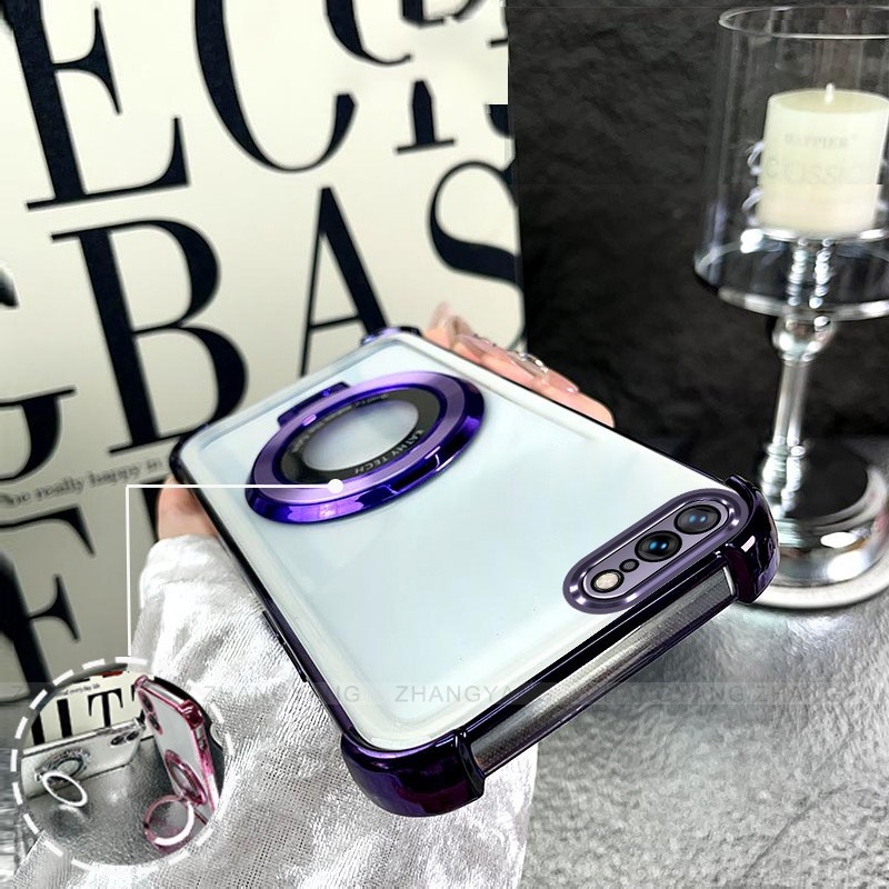 Ốp Lưng Cho iPhone 7 Plus iPhone 8 Plus Bốn Góc Túi Khí Chống Rơi Vỏ Điện Thoại Mạ Điện Thiết Kế Giá Đỡ Silicon TPU Điện Thoại Mềm