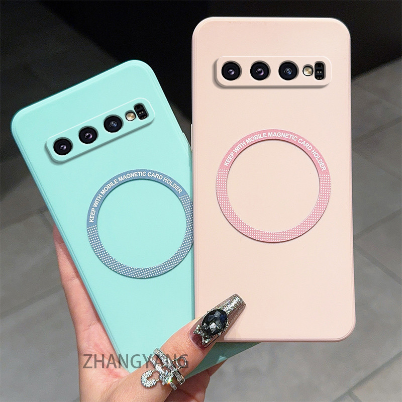 Ốp lưng samsung s10 s10 plus s10e Vỏ mềm TPU silicon có chức năng chống rơi và hút từ tính nhiều màu cho ốp điện thoại