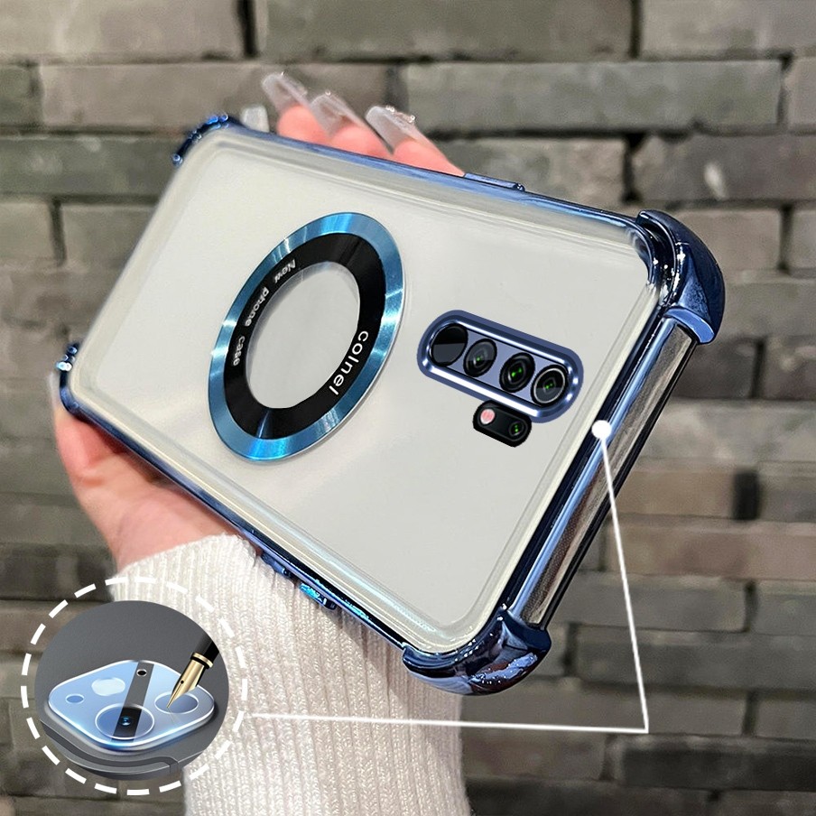 [Có Phim Ống Kính] Ốp Lưng Cho OPPO A5 2020 A9 2020 Vỏ Điện Thoại TPU Silicon Mạ Điện Có Dây Đeo Chống Rơi Vòng Hút Từ Tính Vỏ Mềm Điện Thoại