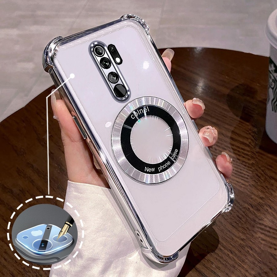 [Có Phim Ống Kính] Ốp Lưng Cho OPPO A5 2020 A9 2020 Vỏ Điện Thoại TPU Silicon Mạ Điện Có Dây Đeo Chống Rơi Vòng Hút Từ Tính Vỏ Mềm Điện Thoại