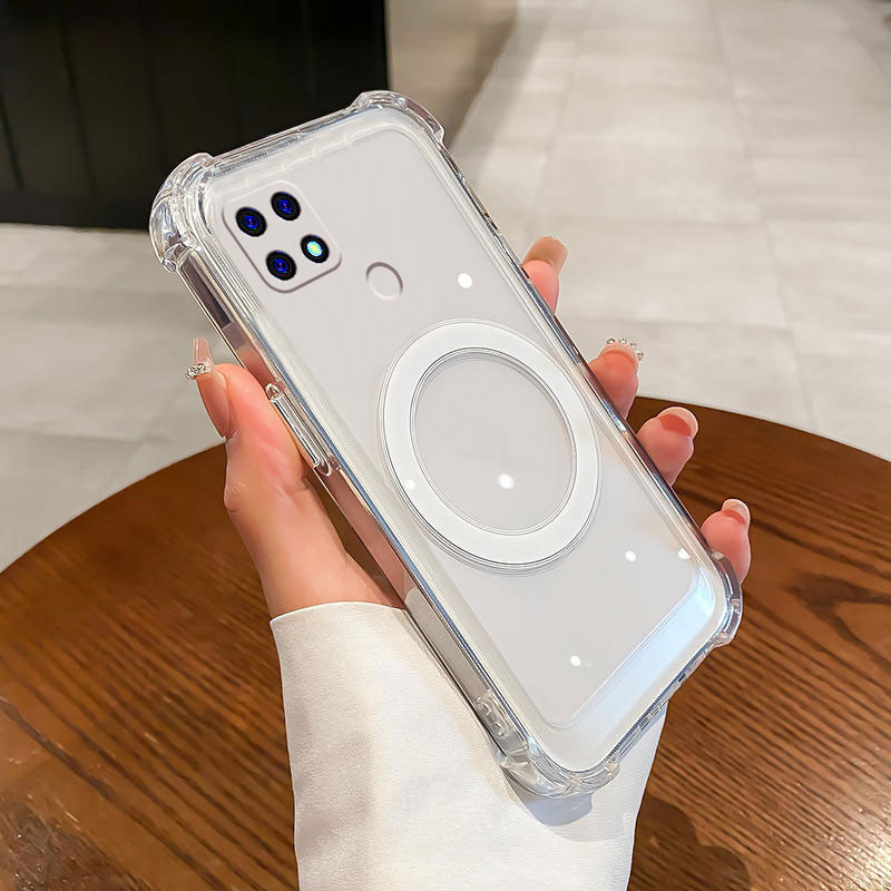 Ốp Lưng Cho oppo a15 a15s Bốn Góc Chống Rơi Từ Chức Năng Hút Điện Thoại Mềm Chống Thấm Nước Và Chống Sốc
