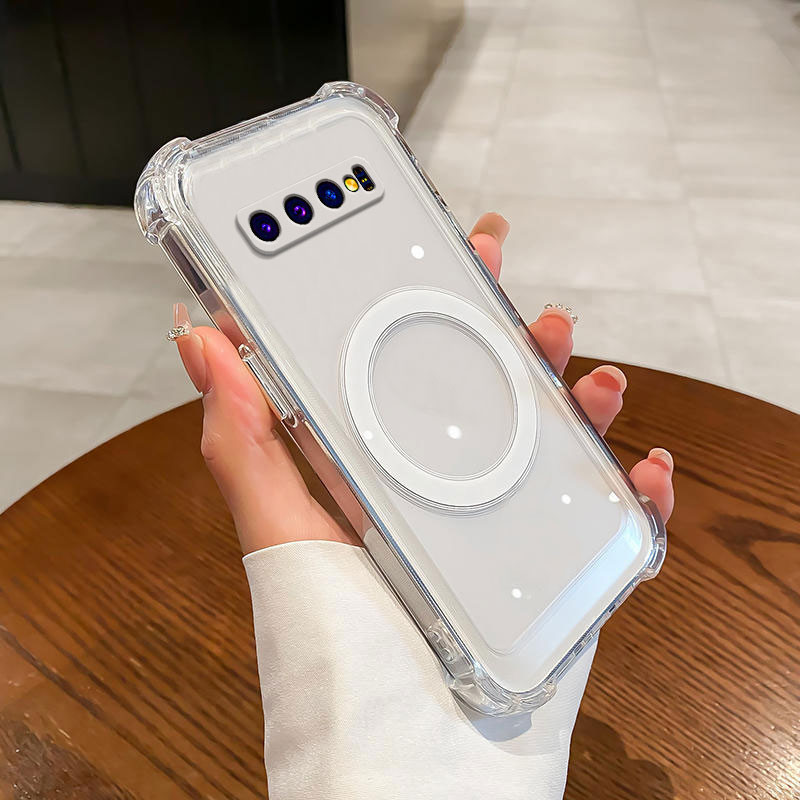 Ốp Lưng Cho samsung s10 s10 plus s10e Bốn Góc Chống Rơi Từ Chức Năng Hút Điện Thoại Mềm Chống Thấm Nước Và Chống Sốc