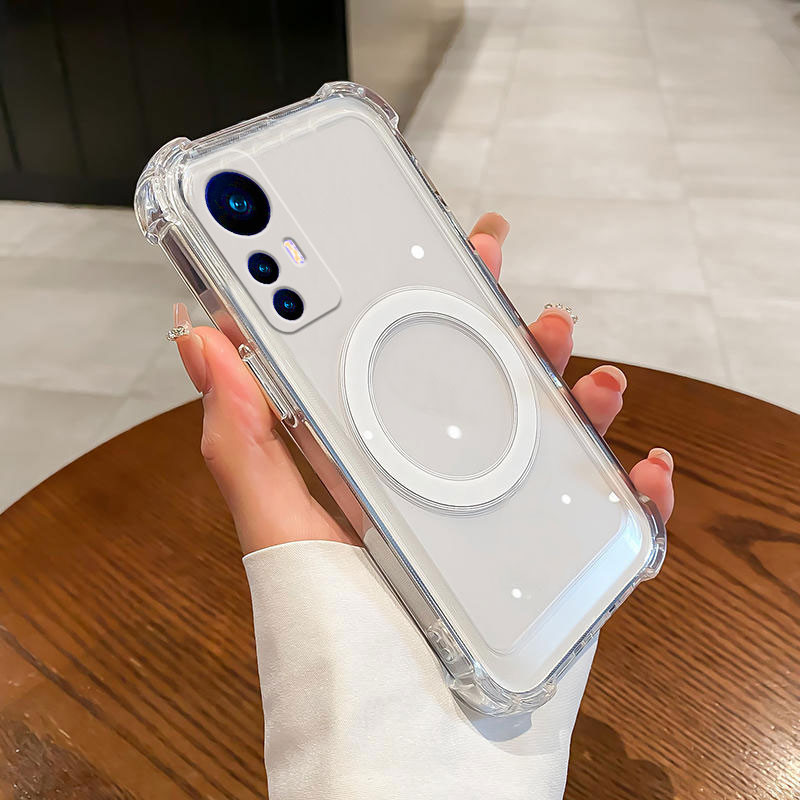 Ốp lưng cho redmi note 12s Chức năng hút từ tính bốn góc chống rơi điện thoại mềm chống thấm nước và chống sốc