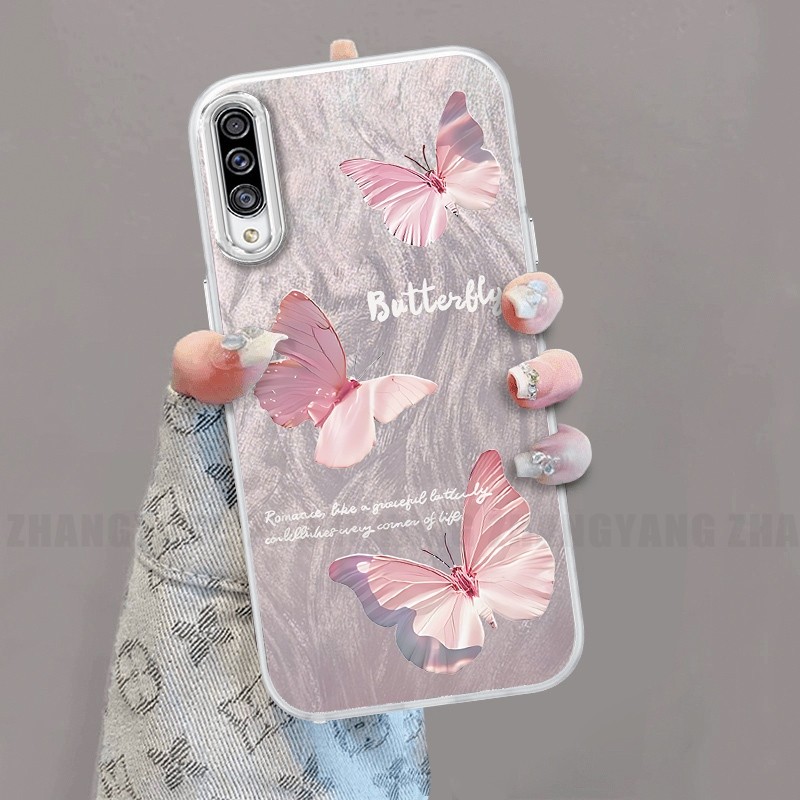 Ốp Lưng Dành Cho Samsung A50 A50s A30s Silicone TPU Lông Vũ Sợi Ốp Lưng Điện Thoại Họa Tiết Bướm Chuyển Đổi Đi Kèm Với Đế Điện Thoại Miễn Phí