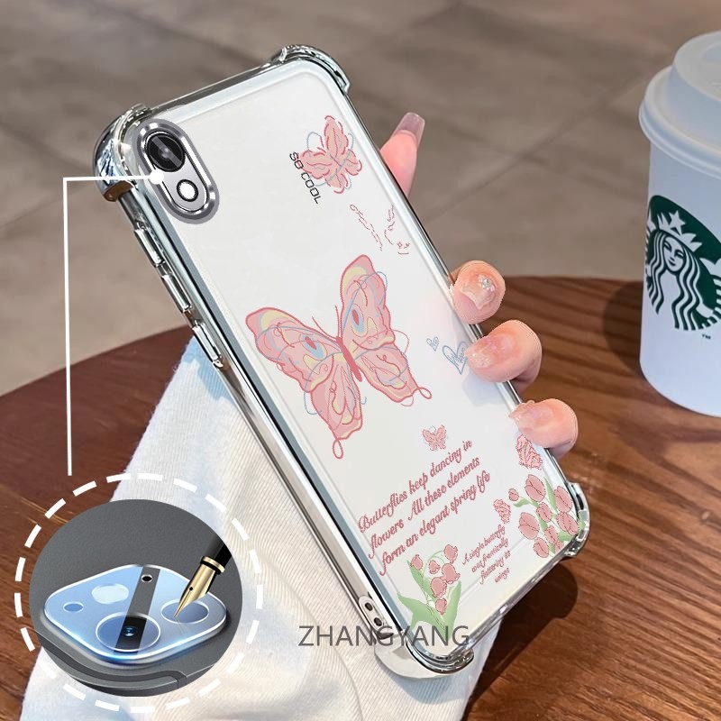 Ốp Lưng Dành Cho vivo Y91C Y93 Y1S Ốp Điện Thoại Mạ Điện Bốn Góc Chống Rơi Phim Hoạt Hình Thẩm Mỹ Bướm Thiết Kế Mới Silicon TPU Mềm