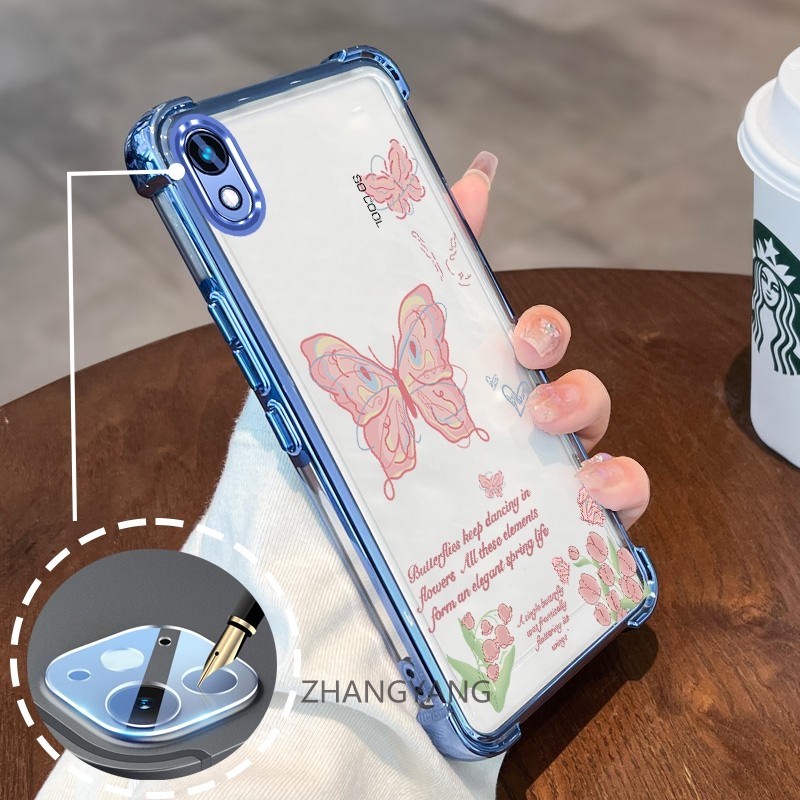 Ốp Lưng Dành Cho vivo Y91C Y93 Y1S Ốp Điện Thoại Mạ Điện Bốn Góc Chống Rơi Phim Hoạt Hình Thẩm Mỹ Bướm Thiết Kế Mới Silicon TPU Mềm