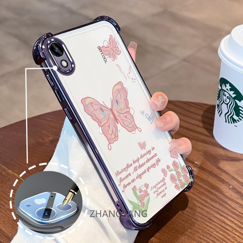 Ốp Lưng Dành Cho vivo Y91C Y93 Y1S Ốp Điện Thoại Mạ Điện Bốn Góc Chống Rơi Phim Hoạt Hình Thẩm Mỹ Bướm Thiết Kế Mới Silicon TPU Mềm