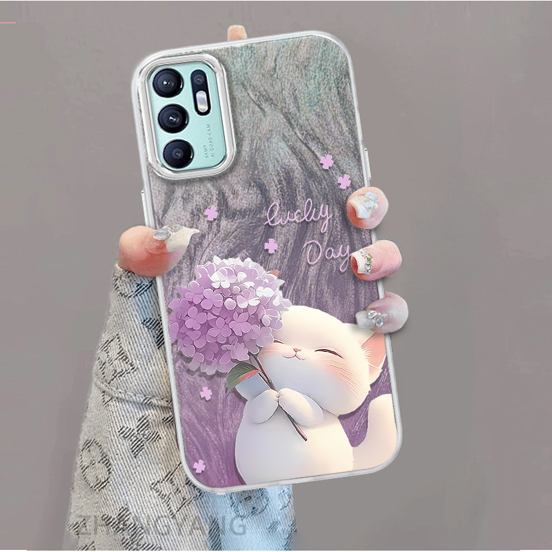 Ốp Lưng Cho OPPO RENO 6Z 5G RENO 6 5G RENO 5Z 5G RENO 6 4G Ốp Điện Thoại Hoạt Hình Dễ Thương Với Thiết Kế Nhấp Nháy Màu gradient Để Chống Rơi