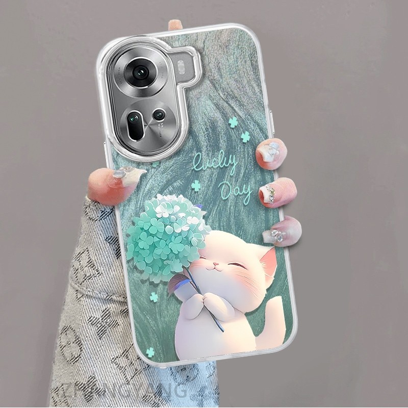 Ốp Lưng Cho OPPO Reno 11 5G Reno 11 Pro 5G Ốp Điện Thoại Hoạt Hình Dễ Thương Với Thiết Kế Nhấp Nháy Màu gradient Để Chống Rơi