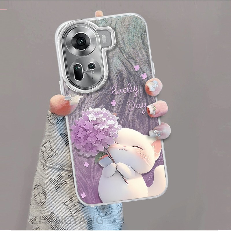 Ốp Lưng Cho OPPO Reno 11 5G Reno 11 Pro 5G Ốp Điện Thoại Hoạt Hình Dễ Thương Với Thiết Kế Nhấp Nháy Màu gradient Để Chống Rơi