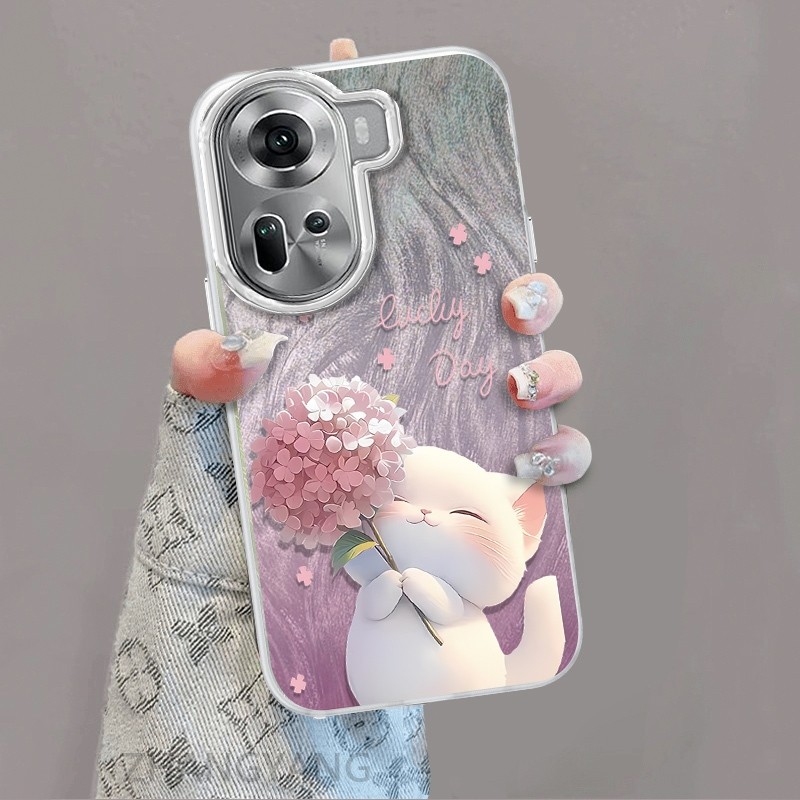 Ốp Lưng Cho OPPO Reno 11 5G Reno 11 Pro 5G Ốp Điện Thoại Hoạt Hình Dễ Thương Với Thiết Kế Nhấp Nháy Màu gradient Để Chống Rơi