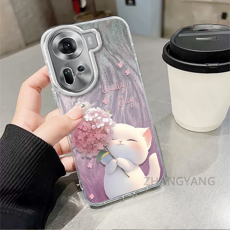 Ốp Lưng Cho OPPO Reno 11 5G Reno 11 Pro 5G Ốp Điện Thoại Hoạt Hình Dễ Thương Với Thiết Kế Nhấp Nháy Màu gradient Để Chống Rơi