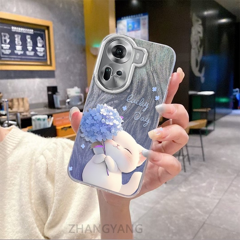Ốp Lưng Cho OPPO Reno 11 5G Reno 11 Pro 5G Ốp Điện Thoại Hoạt Hình Dễ Thương Với Thiết Kế Nhấp Nháy Màu gradient Để Chống Rơi