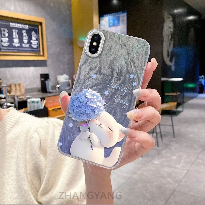 Ốp Lưng Cho iPhone X Xs Xr Xs Max Phim Hoạt Hình Dễ Thương Ốp Lưng Điện Thoại Với Thiết Kế Nhấp Nháy Màu gradient Để Chống Rơi