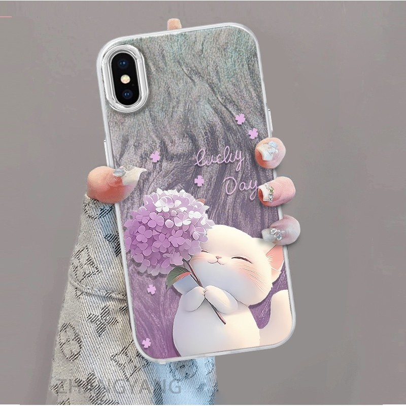 Ốp Lưng Cho iPhone X Xs Xr Xs Max Phim Hoạt Hình Dễ Thương Ốp Lưng Điện Thoại Với Thiết Kế Nhấp Nháy Màu gradient Để Chống Rơi