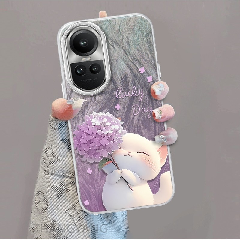 Ốp Lưng Cho OPPO Reno 10 5G Reno 10 Pro 5G Ốp Điện Thoại Hoạt Hình Dễ Thương Với Thiết Kế Nhấp Nháy Màu gradient Để Chống Rơi