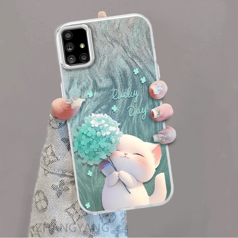 Ốp Lưng Dành Cho Samsung A71 A51 Phim Hoạt Hình Dễ Thương Ốp Lưng Với Thiết Kế Nhấp Nháy Màu gradient Để Chống Rơi