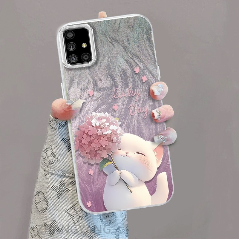 Ốp Lưng Dành Cho Samsung A71 A51 Phim Hoạt Hình Dễ Thương Ốp Lưng Với Thiết Kế Nhấp Nháy Màu gradient Để Chống Rơi