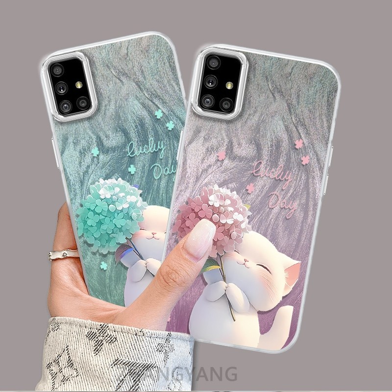 Ốp Lưng Dành Cho Samsung A71 A51 Phim Hoạt Hình Dễ Thương Ốp Lưng Với Thiết Kế Nhấp Nháy Màu gradient Để Chống Rơi