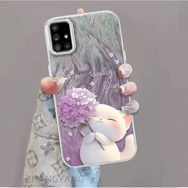 Ốp Lưng Dành Cho Samsung A71 A51 Phim Hoạt Hình Dễ Thương Ốp Lưng Với Thiết Kế Nhấp Nháy Màu gradient Để Chống Rơi
