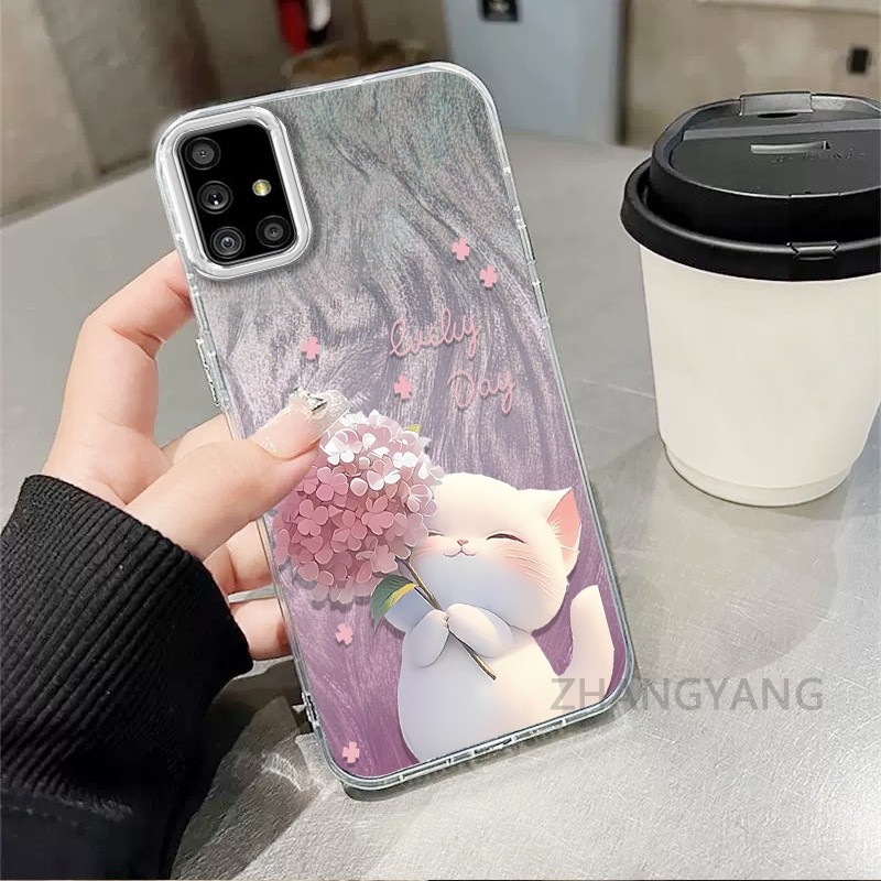 Ốp Lưng Dành Cho Samsung A71 A51 Phim Hoạt Hình Dễ Thương Ốp Lưng Với Thiết Kế Nhấp Nháy Màu gradient Để Chống Rơi
