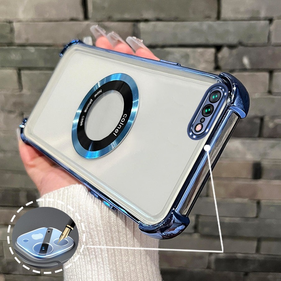 [Có Phim Ống Kính] Ốp Lưng Cho iPhone 7 Plus iPhone 8 Plus Vỏ Điện Thoại TPU Silicon Mạ Điện Có Dây Đeo Chống Rơi Vòng Hút Từ Tính Vỏ Mềm Điện Thoại