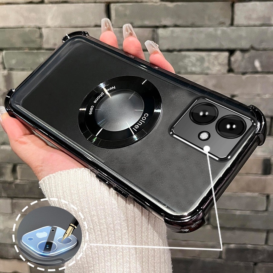 [Có màng ống kính] Ốp điện thoại TPU silicon cho OPPO A79 5G mạ điện có dây đeo chống rơi Vỏ mềm điện thoại vòng hút từ tính