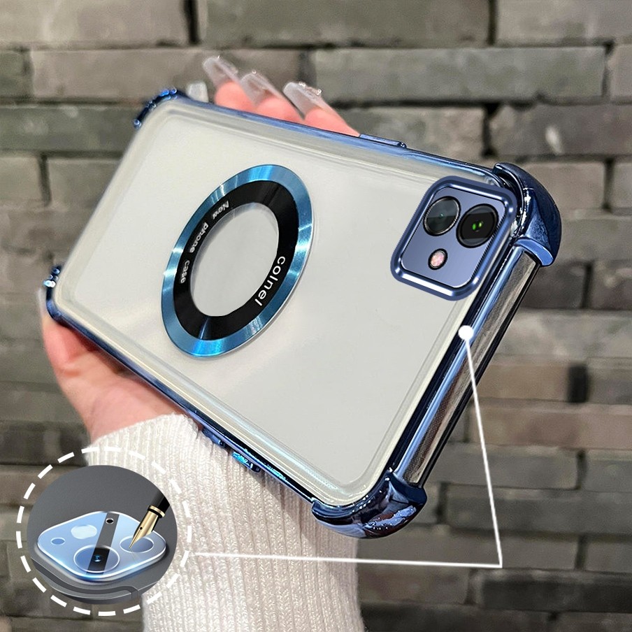 [Có Phim Ống Kính] Ốp Lưng Cho Samsung A04 A05 Vỏ Điện Thoại TPU Silicon Mạ Điện Có Dây Đeo Chống Rơi Vòng Hút Từ Tính Vỏ Mềm Điện Thoại