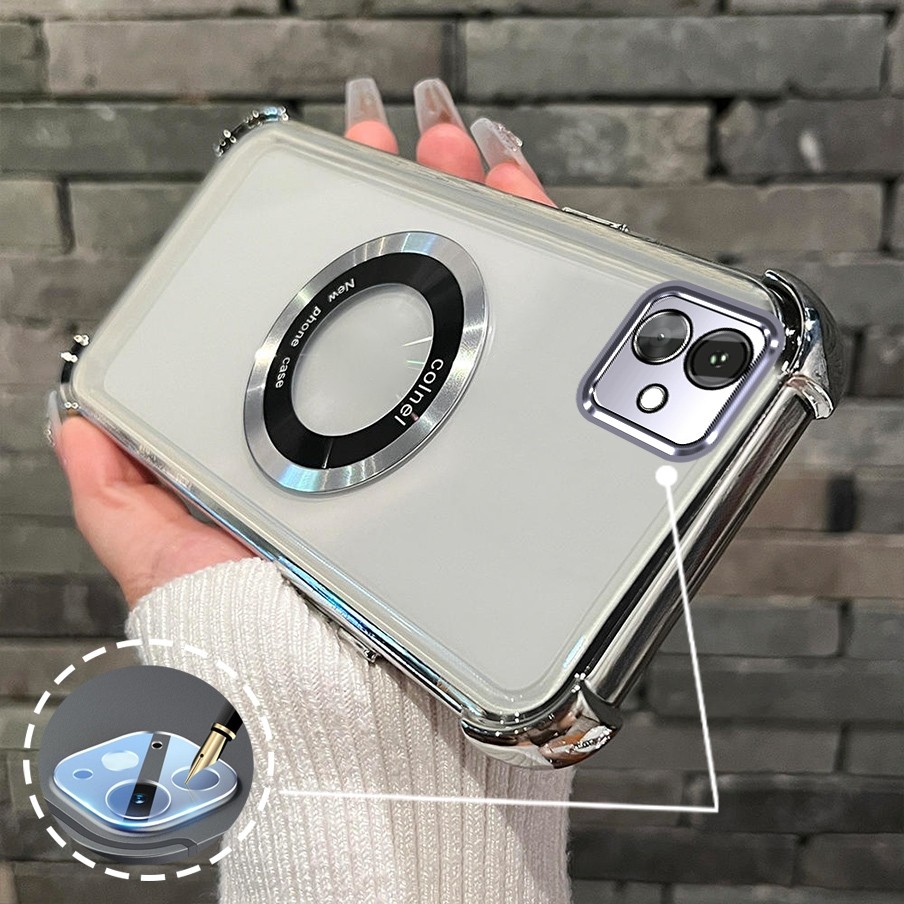 [Có Phim Ống Kính] Ốp Lưng Cho Samsung A04 A05 Vỏ Điện Thoại TPU Silicon Mạ Điện Có Dây Đeo Chống Rơi Vòng Hút Từ Tính Vỏ Mềm Điện Thoại