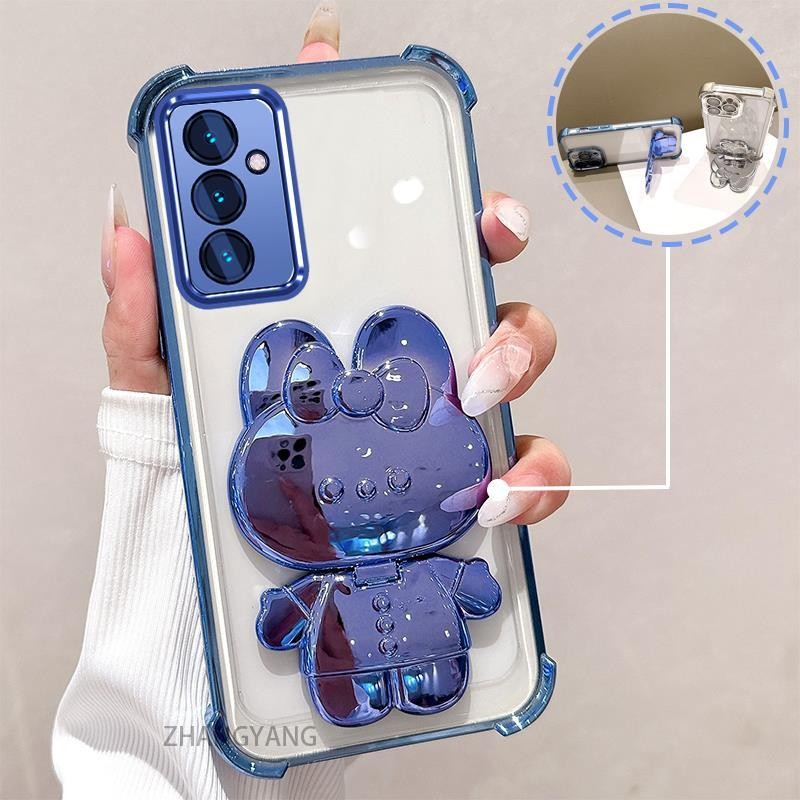Ốp Lưng Dành Cho Samsung A15 5G A25 5G Mạ Điện TPU Silicon Bốn Góc Chống Rơi Vỏ Điện Thoại Thẩm Mỹ Thiết Kế Mới Hoạt Hình Đứng Điện Thoại Vỏ Mềm