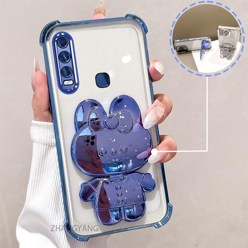 Ốp Lưng Dành Cho vivo y11 y12 y15 y17 y19 Mạ Điện TPU Silicon Bốn Góc Chống Rơi Vỏ Điện Thoại Thẩm Mỹ Thiết Kế Mới Hoạt Hình Đứng Điện Thoại Vỏ Mềm