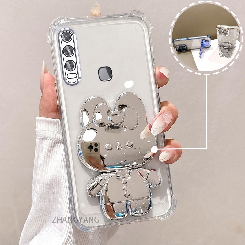 Ốp Lưng Dành Cho vivo y11 y12 y15 y17 y19 Mạ Điện TPU Silicon Bốn Góc Chống Rơi Vỏ Điện Thoại Thẩm Mỹ Thiết Kế Mới Hoạt Hình Đứng Điện Thoại Vỏ Mềm