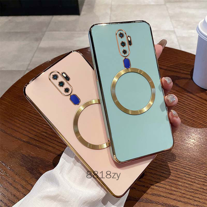 Ốp lưng OPPO A9 2020 A5 2020 Mạ cạnh thẳng ốp điện thoại tối giản bằng silicon mềm chống rơi ống kính có bảo hiểm đầy đủ