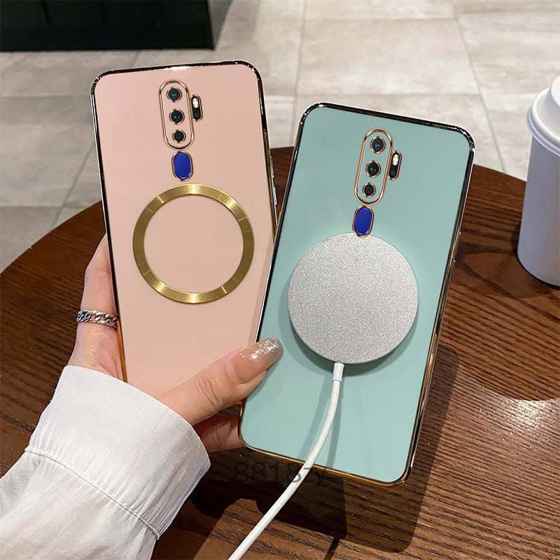 Ốp lưng OPPO A9 2020 A5 2020 Mạ cạnh thẳng ốp điện thoại tối giản bằng silicon mềm chống rơi ống kính có bảo hiểm đầy đủ