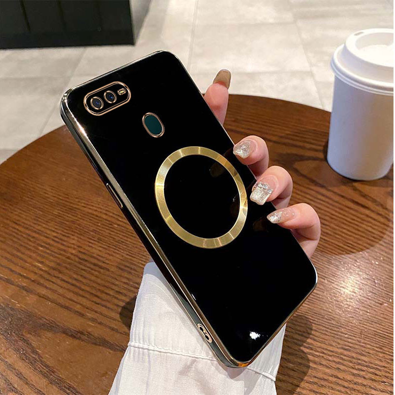 Ốp lưng OPPO A5S A12 A7 F9 Mạ cạnh thẳng ốp điện thoại tối giản bằng silicon mềm chống rơi ống kính có bảo hiểm toàn diện