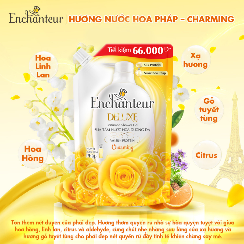 Ảnh Túi Sữa tắm hương nước hoa Enchanteur Charming/Sensation 450g / 640g 4