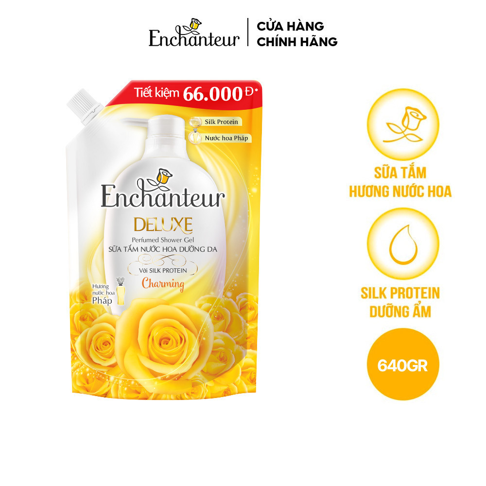 Túi Sữa tắm hương nước hoa Enchanteur Charming/Sensation 450g