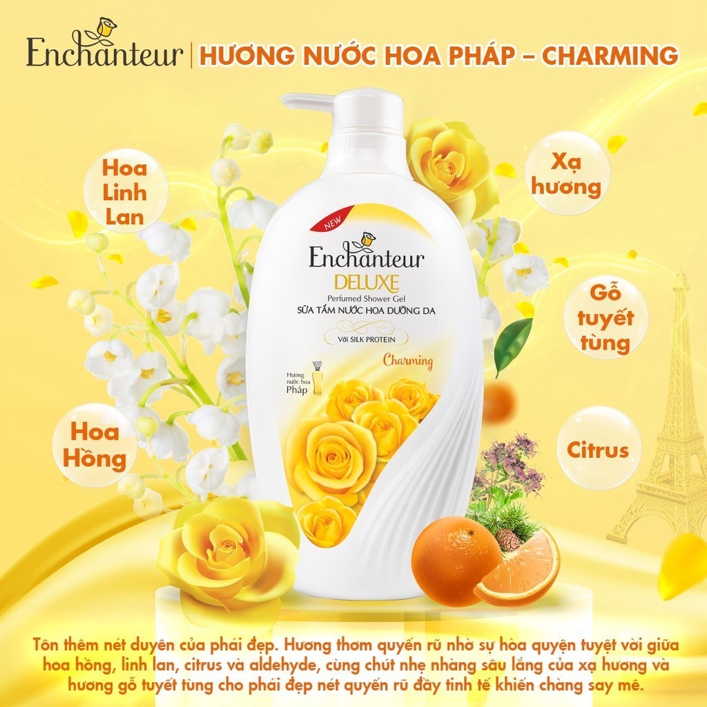 Ảnh Combo 2 Sữa tắm nước hoa dưỡng da Enchanteur Charming (450g x 2) 2