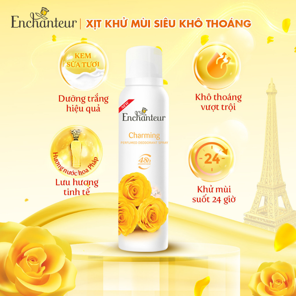 Ảnh Combo 2 Xịt khử mùi Enchanteur khô thoáng 72 giờ, cảm giác tươi mát sảng khoái lâu dài 150ml 2