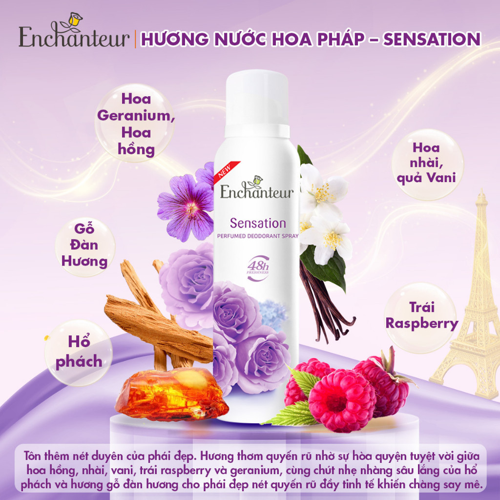 Ảnh Combo 2 Xịt khử mùi Enchanteur khô thoáng 72 giờ, cảm giác tươi mát sảng khoái lâu dài 150ml 3