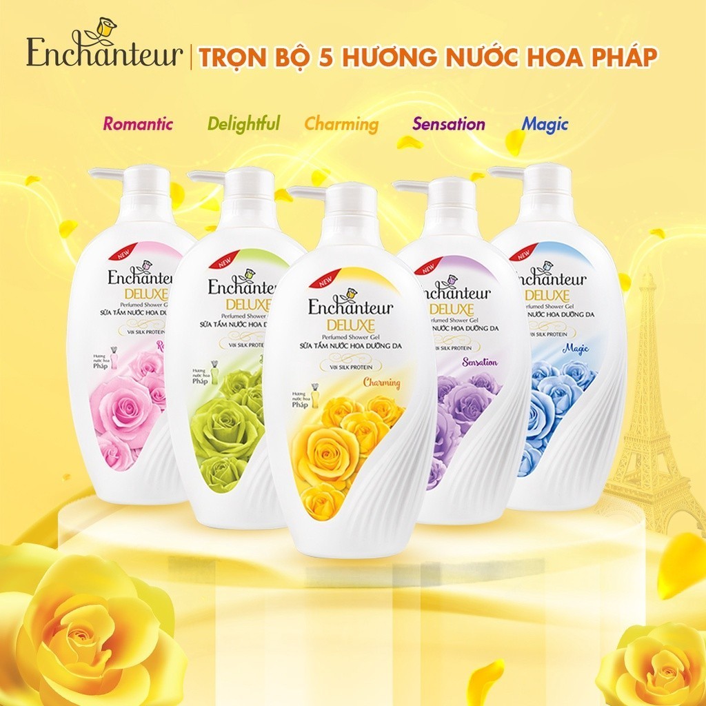 Ảnh Combo 2 Sữa tắm nước hoa dưỡng da Enchanteur Charming (450g x 2) 4